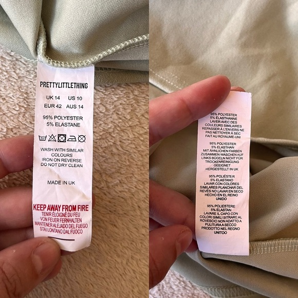 NWT Pretty Little Thing Green Mesh Bodice Cut Out Mini Dress 10 - Picture 11 of 11